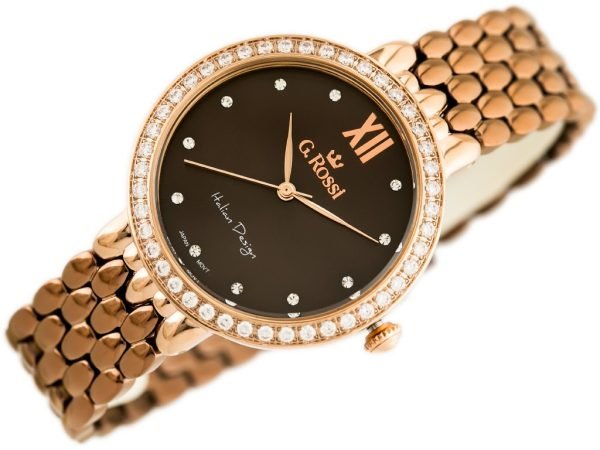 LAIKRODIS G. ROSSI - 11775B (zg769f) rose gold/brown + BOX - Image 2