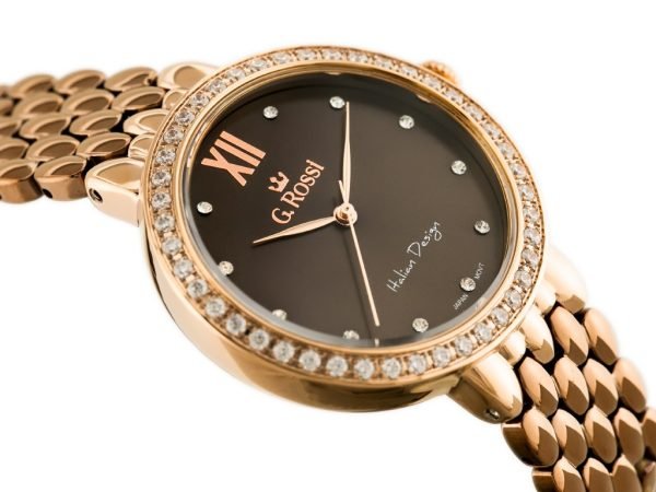 LAIKRODIS G. ROSSI - 11775B (zg769f) rose gold/brown + BOX - Image 3