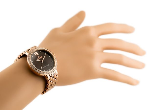 LAIKRODIS G. ROSSI - 11775B (zg769f) rose gold/brown + BOX - Image 5