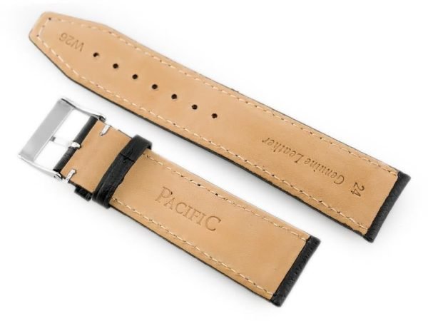 Odinis dirželis   laikrodžiui  W26 - PREMIUM - czarny/białe - 22mm - Image 3