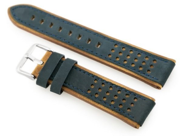 Odinis dirželis   laikrodžiui  W80 granatowy/brąz 24mm - Image 2