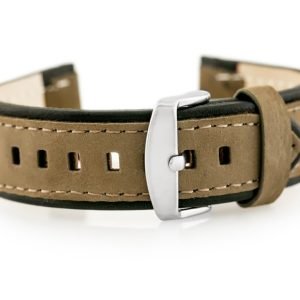 Odinis dirželis   laikrodžiui  W80 beżowy/czarny - 24mm