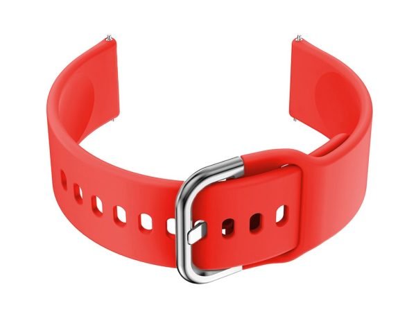 Guminis dirželis  do smartwatch 18mm - czerwony/srebrny