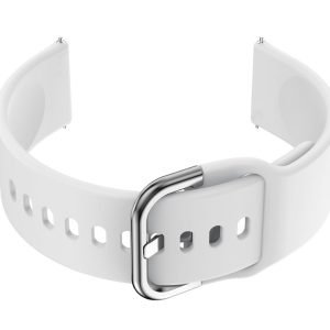 Guminis dirželis  do smartwatch 20mm - biały/srebrny