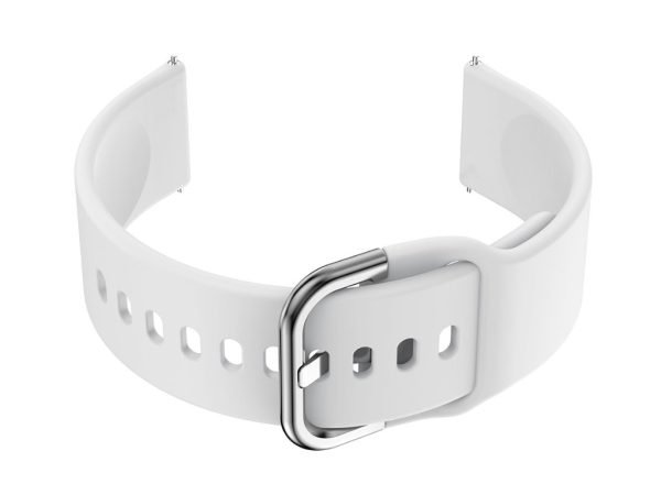 Guminis dirželis  do smartwatch 20mm - biały/srebrny