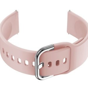Guminis dirželis  do smartwatch 20mm - różowy/srebrny