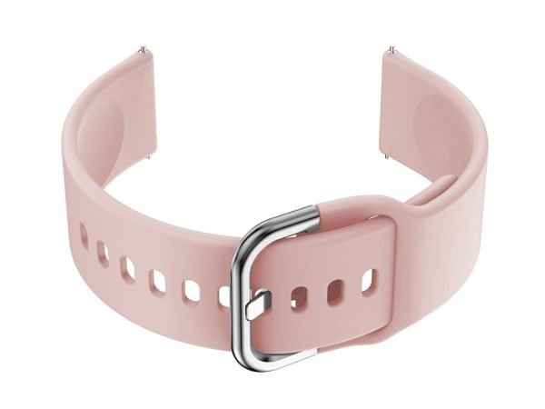 Guminis dirželis  do smartwatch 20mm - różowy/srebrny