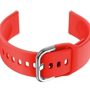 Guminis dirželis  do smartwatch 20mm - czerwony/srebrny