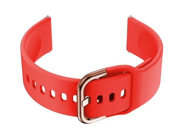 Guminis dirželis  do smartwatch 20mm - czerwony/r.gold
