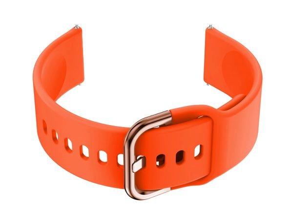 Guminis dirželis  do smartwatch 18mm - pomarańczowy/r.gold