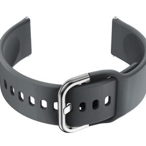 Guminis dirželis  do smartwatch 18mm - ciemny szary/srebrny