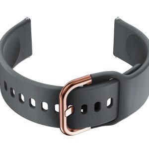 Guminis dirželis  do smartwatch 18mm - ciemny szary/r.gold