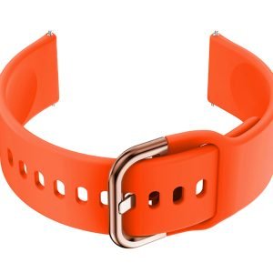 Guminis dirželis  do smartwatch 20mm - pomarańczowy/r.gold