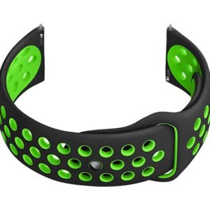 Guminis dirželis  do smartwatch U11 - czarny/zielony - 20mm