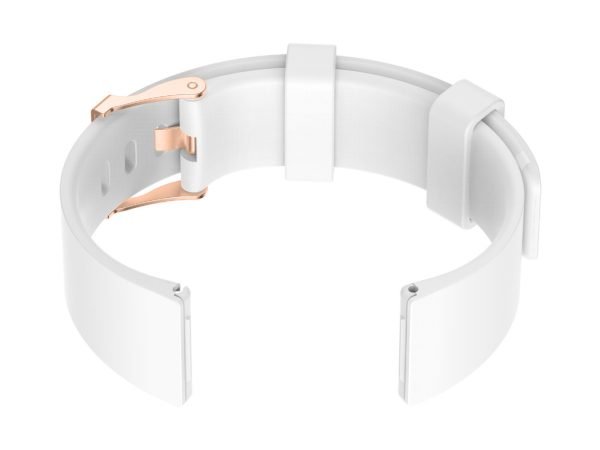 Guminis dirželis   laikrodžiui  U15 - biały/rosegold - 20mm