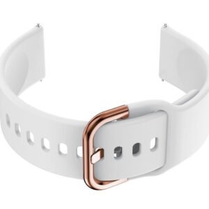 U01 išmaniojo laikrodžio guminis dirželis - baltas/rožinio aukso - 20 mm