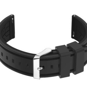 U14 guminis laikrodžio dirželis - pilkas/juodas - 22 mm