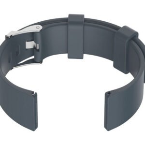 U15 guminis laikrodžio dirželis - pilkas / sidabrinis - 22 mm