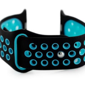 "Apple Watch" dirželis U24 - juodas/turkio spalvos - 42/44 mm