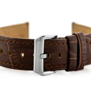 W06 odinis laikrodžio dirželis - tamsiai rudas - 24 mm