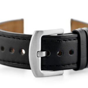 W81 odinis laikrodžio dirželis - juodas/juodas 20 mm