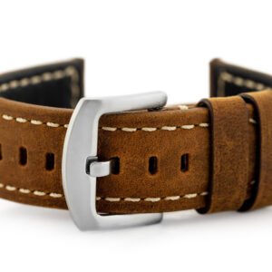 W29 odinis laikrodžio dirželis - tamsiai rudas 24 mm