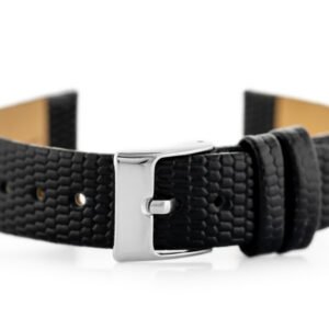 W107 odinis laikrodžio dirželis - juodas/juodas. 14 mm