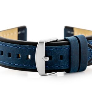 W80 odinis laikrodžio dirželis tamsiai mėlynas/juodas 20 mm