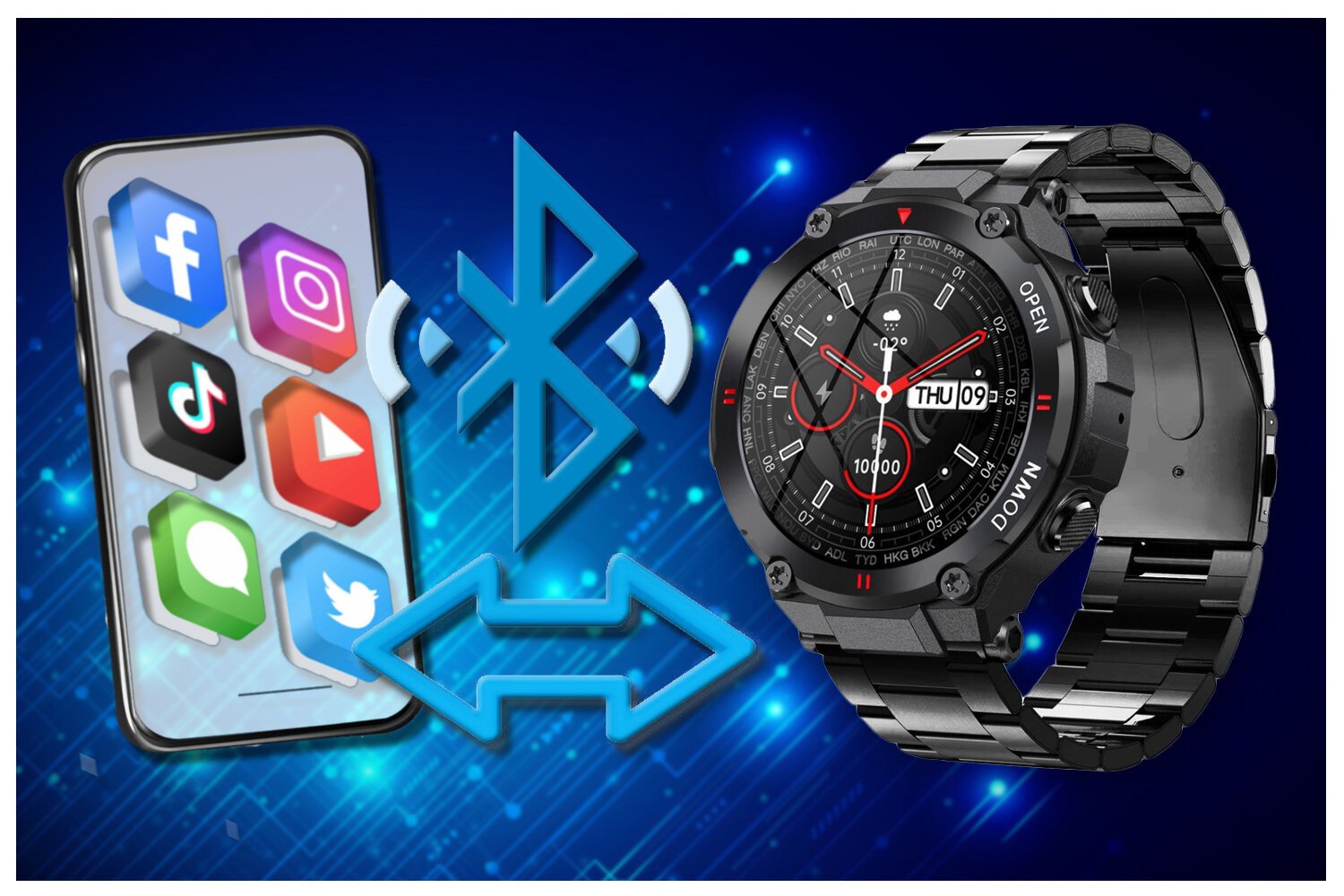 GRAVITY GT7-2 vyriškas išmanusis laikrodis - skambučiai (sg016b) - Image 6