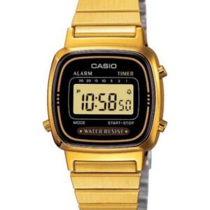 CASIO senovinis LA670WGA-1 moteriškas laikrodis (zd597b) + dėžutė