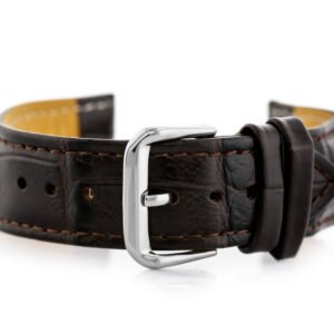 W102L tamsiai rudas odinis laikrodžio dirželis - 24 mm