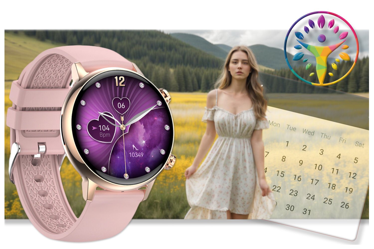 Moteriški išmanieji laikrodžiai Rubicon RNCF09 - Sporto režimai, sniego monitorius (sr054a) - Image 8