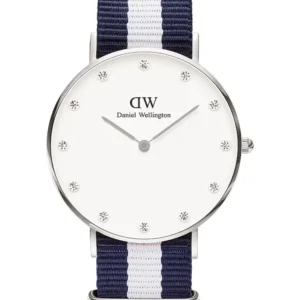 DANIEL WELLINGTON Glasgow sidabrinis moteriškas laikrodis DW00100082 + dėžutė