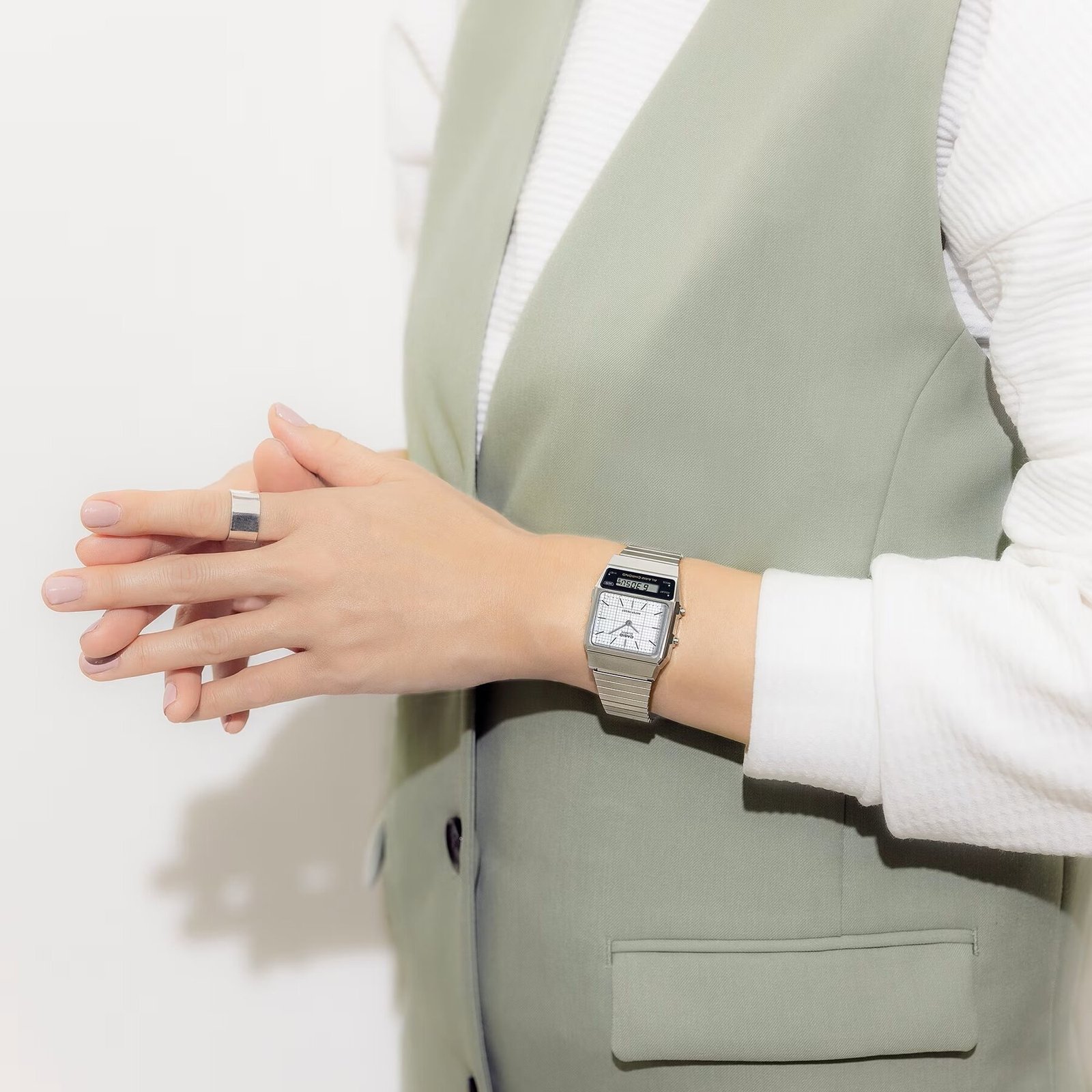 CASIO derliaus dvigubo laiko UNISEX laikrodis AQ-800E-7A + dėžutė - Image 4