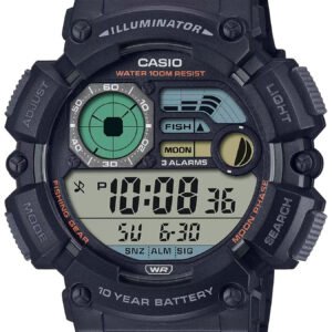 CASIO vyrų skaitmeninis mėnulio fazės laikrodis WS-1500H-1A + dėžutė