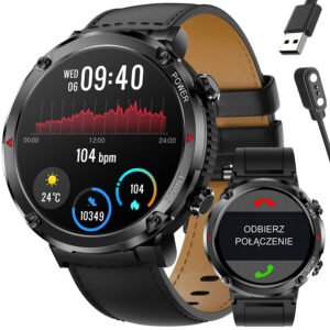 GRAVITY GT21-3 vyriškas išmanusis laikrodis - BLUETOOTH skambutis, papildomas diržas (sg025c)