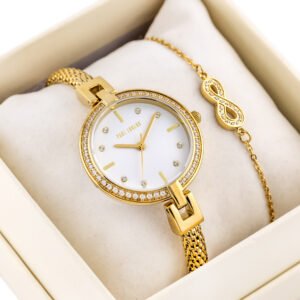 PAUL LORENS moteriškas dovanų rinkinys Laikrodis ir apyrankė (zg507d)