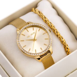 PAUL LORENS moteriškas dovanų rinkinys - Laikrodis ir apyrankė - (zg545e)