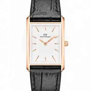 MOTERIŠKAS LAIKRODIS  DANIEL WELLINGTON Bound Black Crocodile Rose Gold 24mm DW00100698 + dėžutė