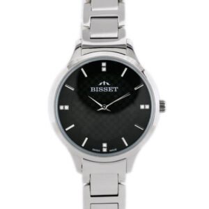 BISSET BSBE45 moteriškas laikrodis - sidabrinis/juodas (zb551b)