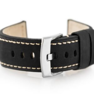 W29 odinis laikrodžio dirželis - juodas - 24 mm