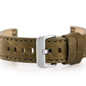 Odinis laikrodžio dirželis W48 - PREMIUM - alyvuogių žalia - 22 mm